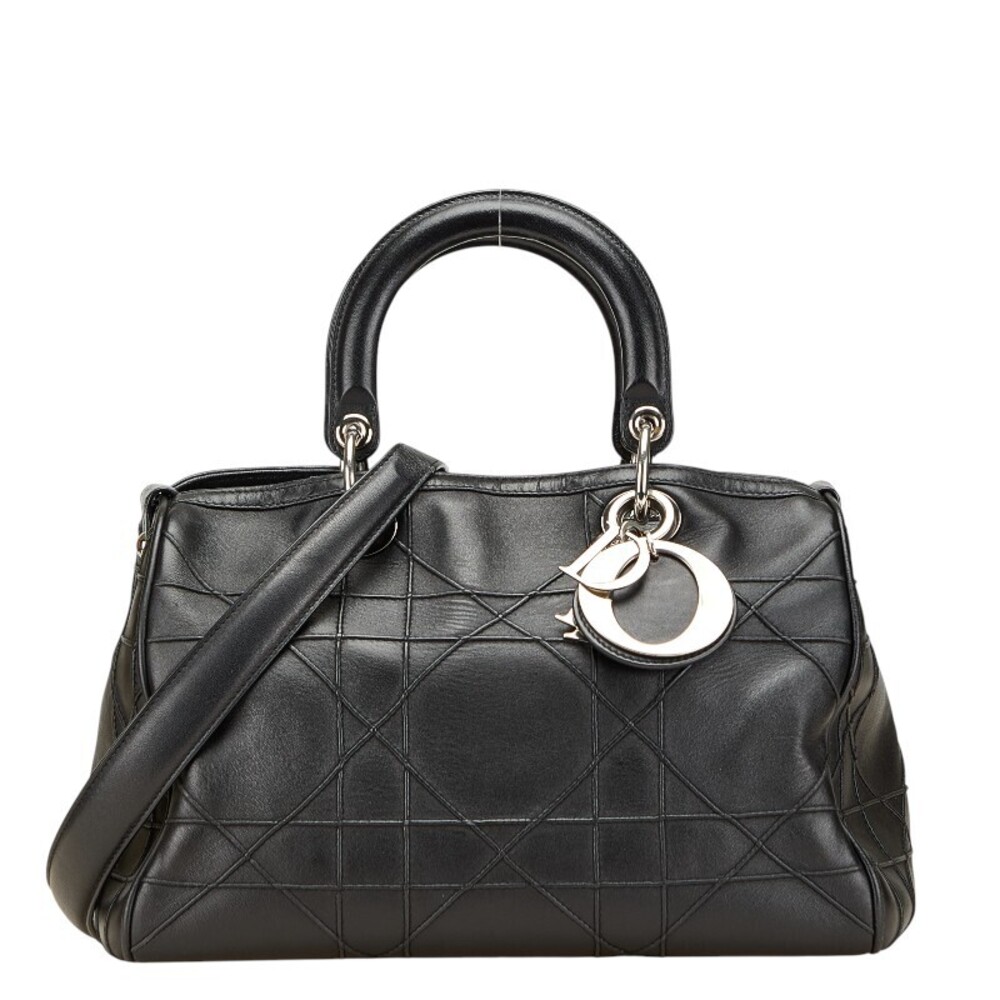 Dior Cannage Granville Shoulder Bag black leather